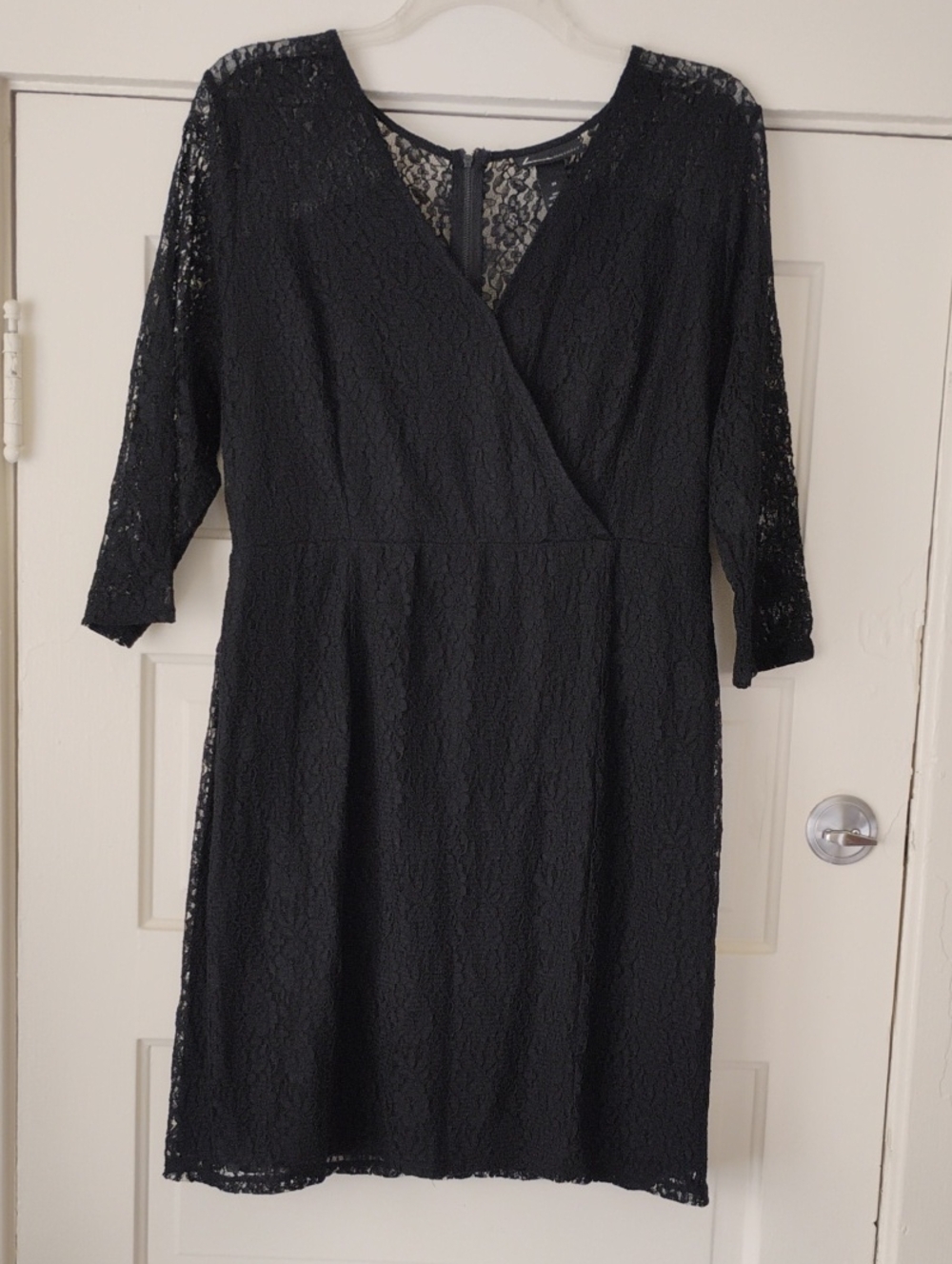 Black Lace Wrap-Front Women's Dress Lane Bryant Sz24